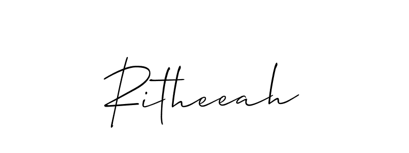 Make a beautiful signature design for name Ritheeah. With this signature (Allison_Script) style, you can create a handwritten signature for free. Ritheeah signature style 2 images and pictures png