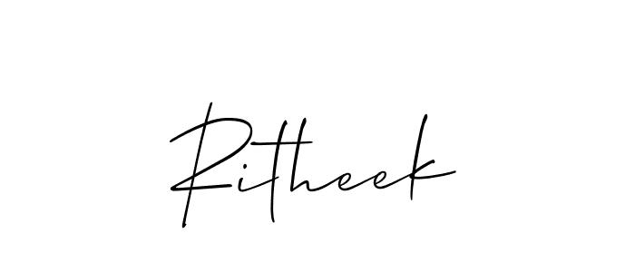 Make a beautiful signature design for name Ritheek. Use this online signature maker to create a handwritten signature for free. Ritheek signature style 2 images and pictures png