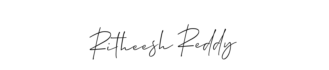 Also we have Ritheesh Reddy name is the best signature style. Create professional handwritten signature collection using Allison_Script autograph style. Ritheesh Reddy signature style 2 images and pictures png