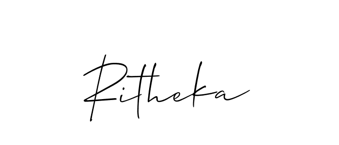 You can use this online signature creator to create a handwritten signature for the name Ritheka. This is the best online autograph maker. Ritheka signature style 2 images and pictures png