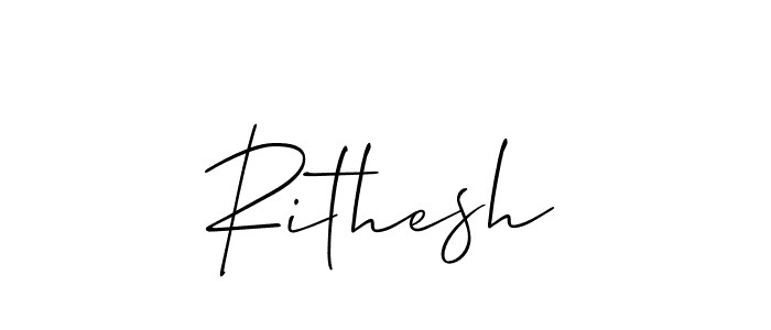 Design your own signature with our free online signature maker. With this signature software, you can create a handwritten (Allison_Script) signature for name Rithesh. Rithesh signature style 2 images and pictures png