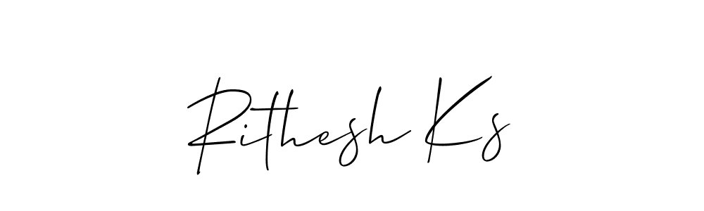 Design your own signature with our free online signature maker. With this signature software, you can create a handwritten (Allison_Script) signature for name Rithesh Ks. Rithesh Ks signature style 2 images and pictures png