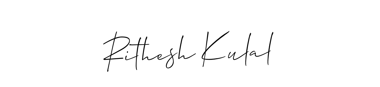 Allison_Script is a professional signature style that is perfect for those who want to add a touch of class to their signature. It is also a great choice for those who want to make their signature more unique. Get Rithesh Kulal name to fancy signature for free. Rithesh Kulal signature style 2 images and pictures png