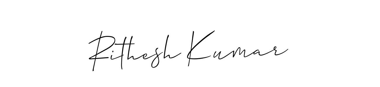 Design your own signature with our free online signature maker. With this signature software, you can create a handwritten (Allison_Script) signature for name Rithesh Kumar. Rithesh Kumar signature style 2 images and pictures png
