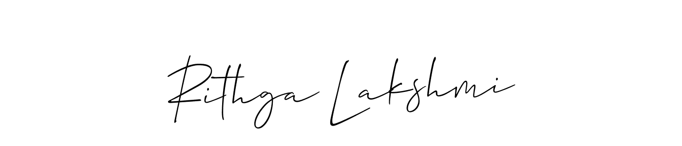Rithga Lakshmi stylish signature style. Best Handwritten Sign (Allison_Script) for my name. Handwritten Signature Collection Ideas for my name Rithga Lakshmi. Rithga Lakshmi signature style 2 images and pictures png