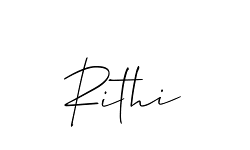 How to make Rithi signature? Allison_Script is a professional autograph style. Create handwritten signature for Rithi name. Rithi signature style 2 images and pictures png