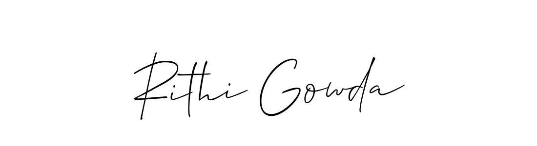 Create a beautiful signature design for name Rithi Gowda. With this signature (Allison_Script) fonts, you can make a handwritten signature for free. Rithi Gowda signature style 2 images and pictures png