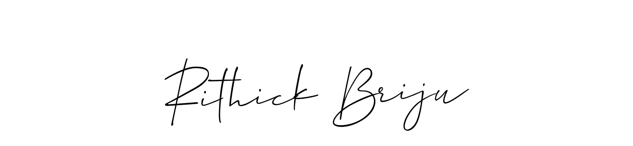 Use a signature maker to create a handwritten signature online. With this signature software, you can design (Allison_Script) your own signature for name Rithick Briju. Rithick Briju signature style 2 images and pictures png