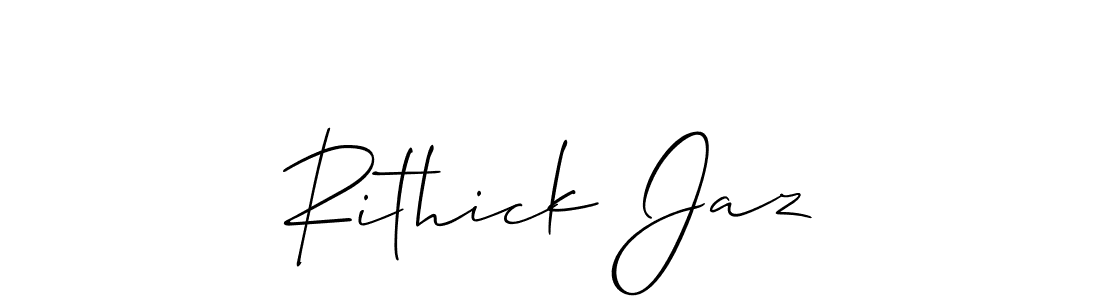 You should practise on your own different ways (Allison_Script) to write your name (Rithick Jaz) in signature. don't let someone else do it for you. Rithick Jaz signature style 2 images and pictures png