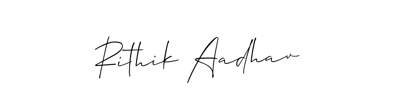 Similarly Allison_Script is the best handwritten signature design. Signature creator online .You can use it as an online autograph creator for name Rithik Aadhav. Rithik Aadhav signature style 2 images and pictures png