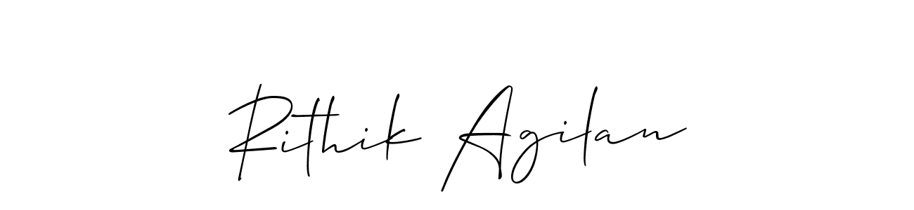 Similarly Allison_Script is the best handwritten signature design. Signature creator online .You can use it as an online autograph creator for name Rithik Agilan. Rithik Agilan signature style 2 images and pictures png