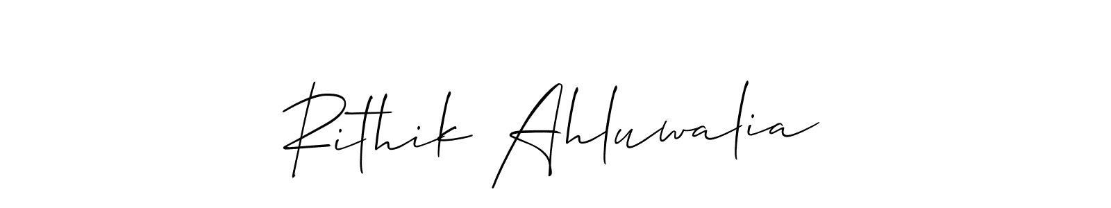 How to Draw Rithik Ahluwalia signature style? Allison_Script is a latest design signature styles for name Rithik Ahluwalia. Rithik Ahluwalia signature style 2 images and pictures png