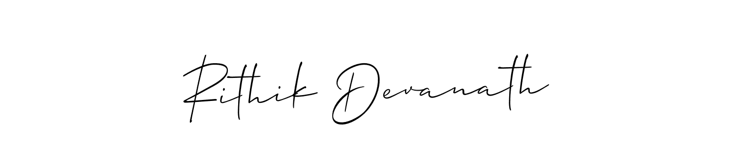 Make a beautiful signature design for name Rithik Devanath. With this signature (Allison_Script) style, you can create a handwritten signature for free. Rithik Devanath signature style 2 images and pictures png