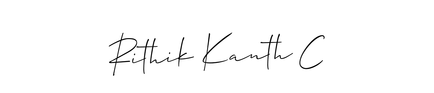How to make Rithik Kanth C name signature. Use Allison_Script style for creating short signs online. This is the latest handwritten sign. Rithik Kanth C signature style 2 images and pictures png