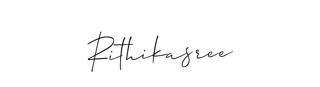 Create a beautiful signature design for name Rithikasree. With this signature (Allison_Script) fonts, you can make a handwritten signature for free. Rithikasree signature style 2 images and pictures png