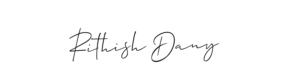 Allison_Script is a professional signature style that is perfect for those who want to add a touch of class to their signature. It is also a great choice for those who want to make their signature more unique. Get Rithish Dany name to fancy signature for free. Rithish Dany signature style 2 images and pictures png