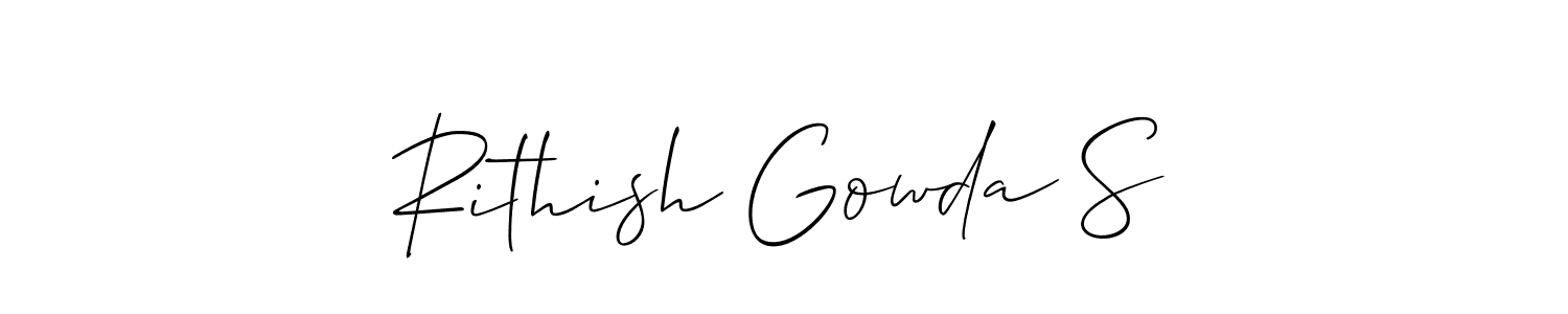 It looks lik you need a new signature style for name Rithish Gowda S. Design unique handwritten (Allison_Script) signature with our free signature maker in just a few clicks. Rithish Gowda S signature style 2 images and pictures png