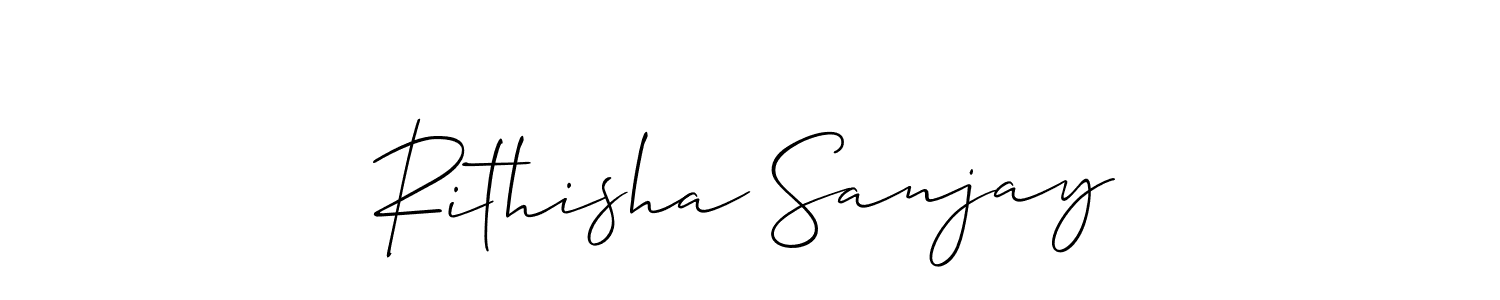 Create a beautiful signature design for name Rithisha Sanjay. With this signature (Allison_Script) fonts, you can make a handwritten signature for free. Rithisha Sanjay signature style 2 images and pictures png