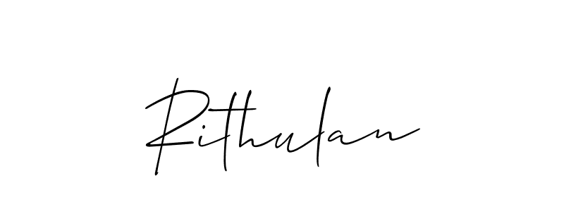 How to make Rithulan name signature. Use Allison_Script style for creating short signs online. This is the latest handwritten sign. Rithulan signature style 2 images and pictures png