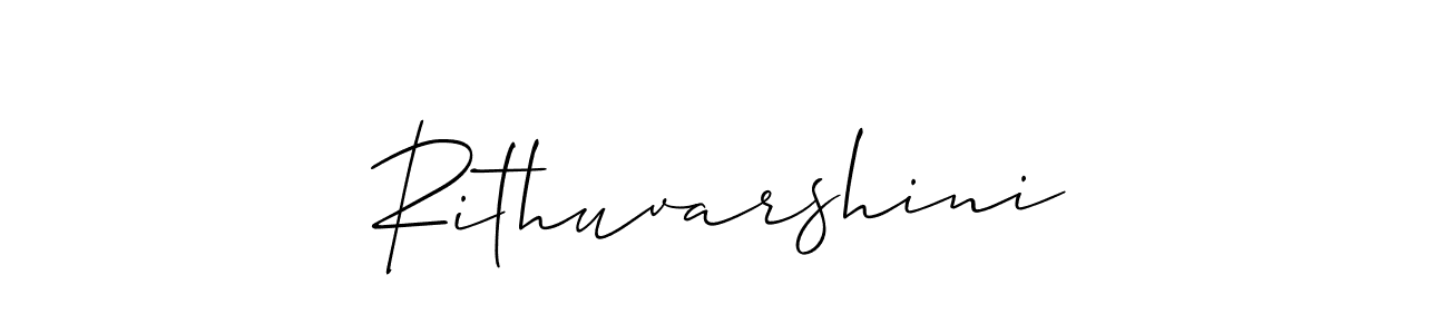 How to make Rithuvarshini name signature. Use Allison_Script style for creating short signs online. This is the latest handwritten sign. Rithuvarshini signature style 2 images and pictures png