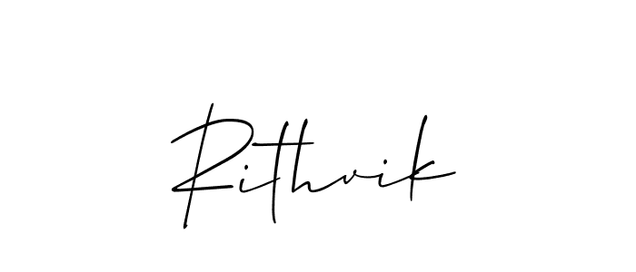 Make a beautiful signature design for name Rithvik. With this signature (Allison_Script) style, you can create a handwritten signature for free. Rithvik signature style 2 images and pictures png