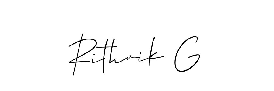 Rithvik G stylish signature style. Best Handwritten Sign (Allison_Script) for my name. Handwritten Signature Collection Ideas for my name Rithvik G. Rithvik G signature style 2 images and pictures png