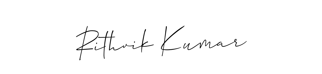 Also we have Rithvik Kumar name is the best signature style. Create professional handwritten signature collection using Allison_Script autograph style. Rithvik Kumar signature style 2 images and pictures png