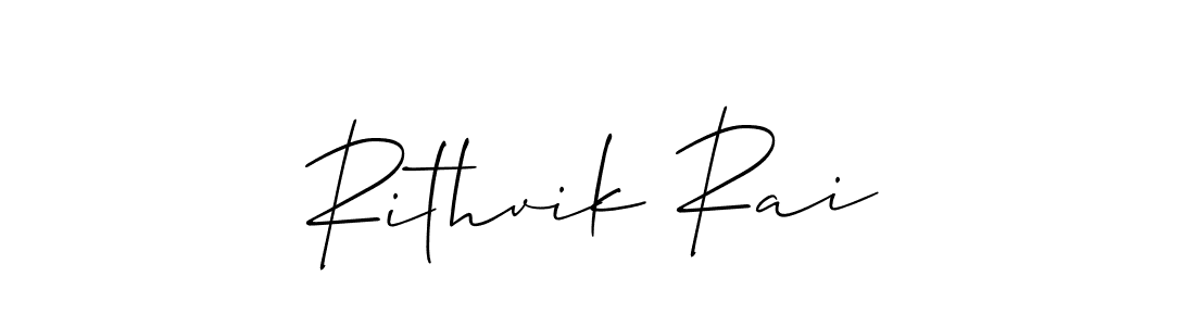 Make a beautiful signature design for name Rithvik Rai. With this signature (Allison_Script) style, you can create a handwritten signature for free. Rithvik Rai signature style 2 images and pictures png