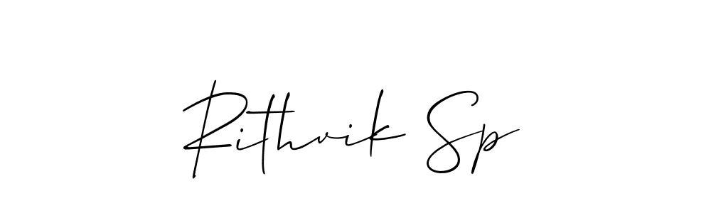 if you are searching for the best signature style for your name Rithvik Sp. so please give up your signature search. here we have designed multiple signature styles  using Allison_Script. Rithvik Sp signature style 2 images and pictures png