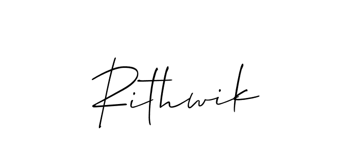 How to make Rithwik signature? Allison_Script is a professional autograph style. Create handwritten signature for Rithwik name. Rithwik signature style 2 images and pictures png