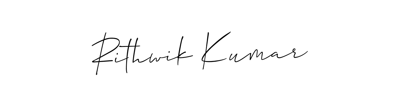 How to make Rithwik Kumar name signature. Use Allison_Script style for creating short signs online. This is the latest handwritten sign. Rithwik Kumar signature style 2 images and pictures png