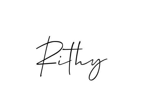 Design your own signature with our free online signature maker. With this signature software, you can create a handwritten (Allison_Script) signature for name Rithy. Rithy signature style 2 images and pictures png