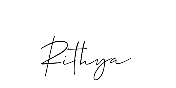 Design your own signature with our free online signature maker. With this signature software, you can create a handwritten (Allison_Script) signature for name Rithya. Rithya signature style 2 images and pictures png