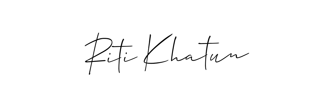 How to Draw Riti Khatun signature style? Allison_Script is a latest design signature styles for name Riti Khatun. Riti Khatun signature style 2 images and pictures png