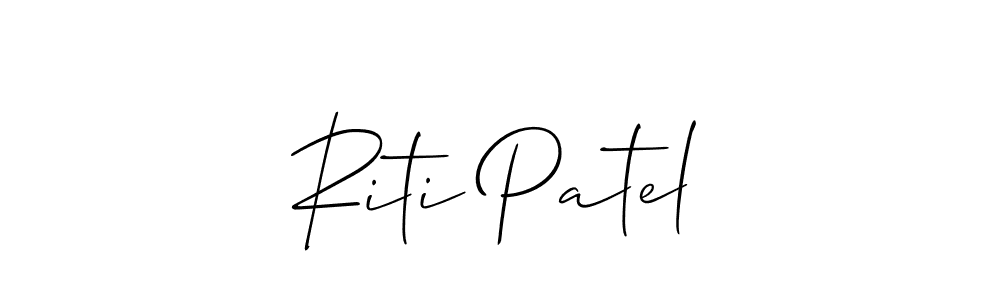 Make a beautiful signature design for name Riti Patel. With this signature (Allison_Script) style, you can create a handwritten signature for free. Riti Patel signature style 2 images and pictures png