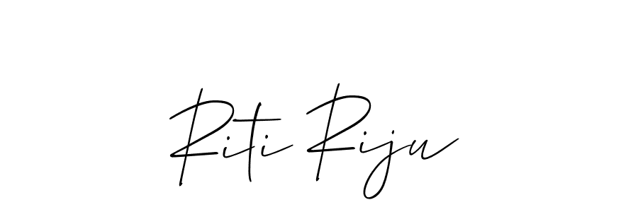 Allison_Script is a professional signature style that is perfect for those who want to add a touch of class to their signature. It is also a great choice for those who want to make their signature more unique. Get Riti Riju name to fancy signature for free. Riti Riju signature style 2 images and pictures png