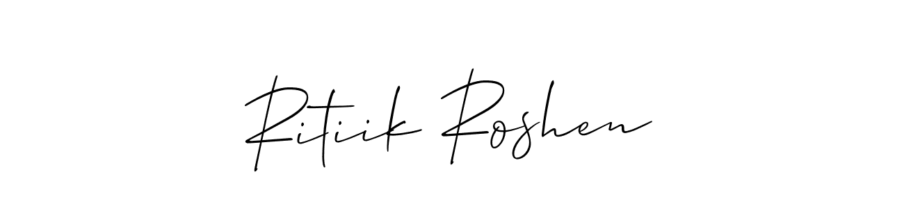 Design your own signature with our free online signature maker. With this signature software, you can create a handwritten (Allison_Script) signature for name Ritiik Roshen. Ritiik Roshen signature style 2 images and pictures png