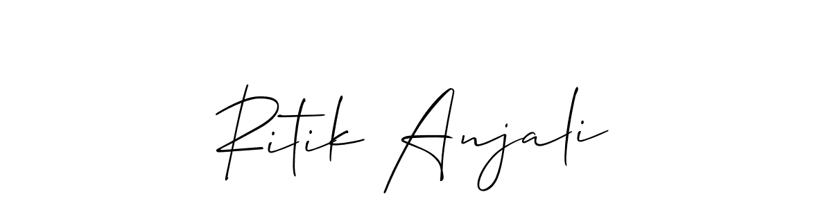 Design your own signature with our free online signature maker. With this signature software, you can create a handwritten (Allison_Script) signature for name Ritik Anjali. Ritik Anjali signature style 2 images and pictures png