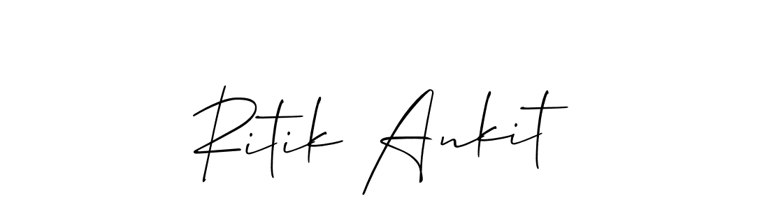 Create a beautiful signature design for name Ritik Ankit. With this signature (Allison_Script) fonts, you can make a handwritten signature for free. Ritik Ankit signature style 2 images and pictures png