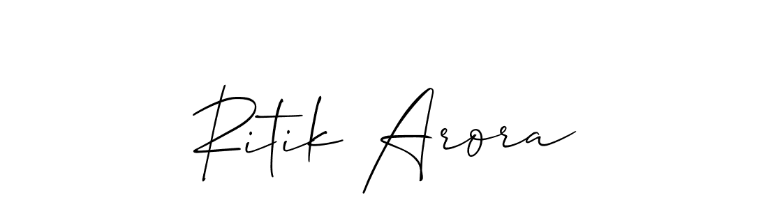 This is the best signature style for the Ritik Arora name. Also you like these signature font (Allison_Script). Mix name signature. Ritik Arora signature style 2 images and pictures png