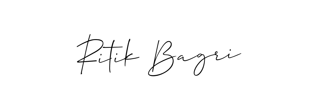 Make a beautiful signature design for name Ritik Bagri. With this signature (Allison_Script) style, you can create a handwritten signature for free. Ritik Bagri signature style 2 images and pictures png