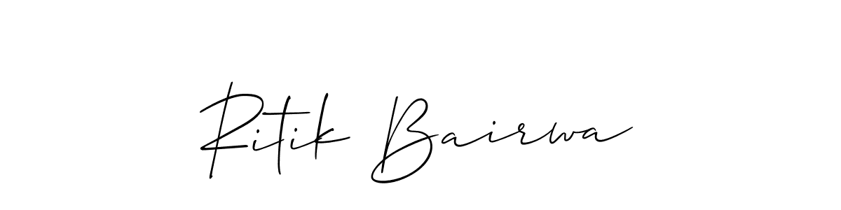 Also we have Ritik Bairwa name is the best signature style. Create professional handwritten signature collection using Allison_Script autograph style. Ritik Bairwa signature style 2 images and pictures png