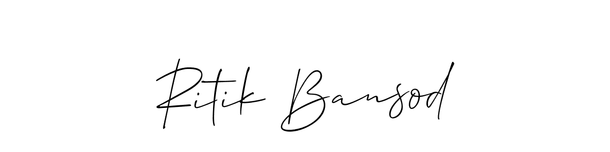 Ritik Bansod stylish signature style. Best Handwritten Sign (Allison_Script) for my name. Handwritten Signature Collection Ideas for my name Ritik Bansod. Ritik Bansod signature style 2 images and pictures png