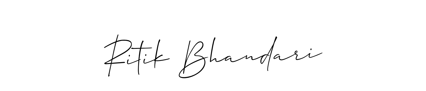 Ritik Bhandari stylish signature style. Best Handwritten Sign (Allison_Script) for my name. Handwritten Signature Collection Ideas for my name Ritik Bhandari. Ritik Bhandari signature style 2 images and pictures png