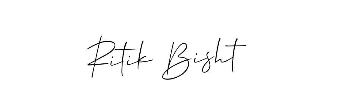 Create a beautiful signature design for name Ritik Bisht. With this signature (Allison_Script) fonts, you can make a handwritten signature for free. Ritik Bisht signature style 2 images and pictures png