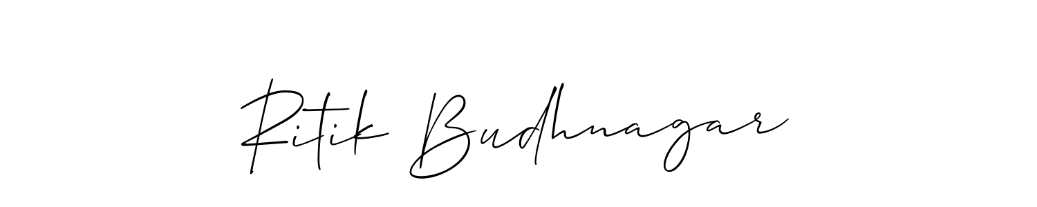 How to Draw Ritik Budhnagar signature style? Allison_Script is a latest design signature styles for name Ritik Budhnagar. Ritik Budhnagar signature style 2 images and pictures png