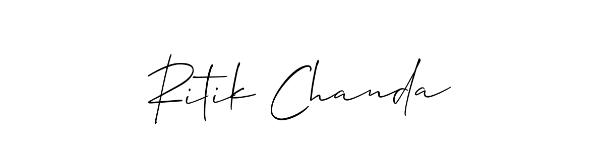 It looks lik you need a new signature style for name Ritik Chanda. Design unique handwritten (Allison_Script) signature with our free signature maker in just a few clicks. Ritik Chanda signature style 2 images and pictures png