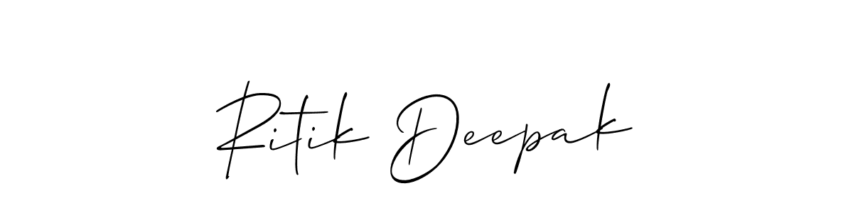 You can use this online signature creator to create a handwritten signature for the name Ritik Deepak. This is the best online autograph maker. Ritik Deepak signature style 2 images and pictures png