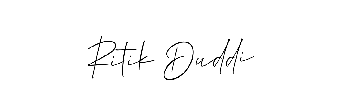 Make a beautiful signature design for name Ritik Duddi. With this signature (Allison_Script) style, you can create a handwritten signature for free. Ritik Duddi signature style 2 images and pictures png