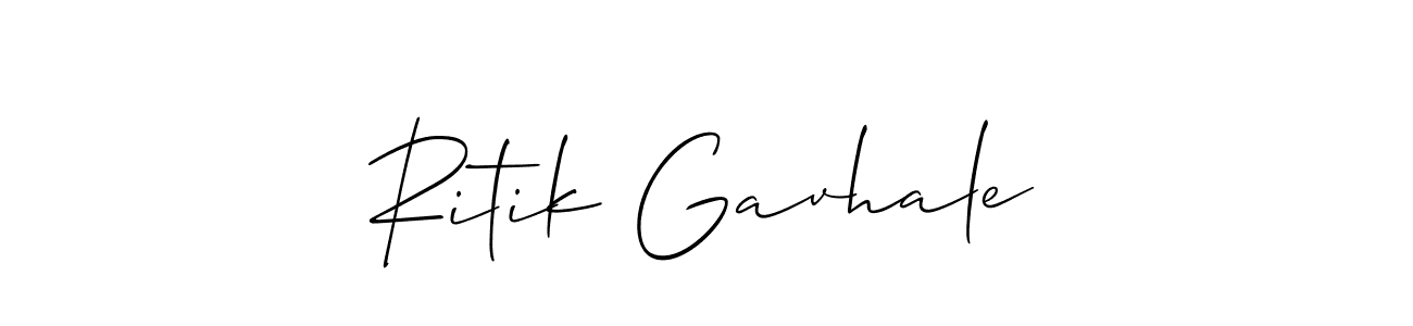 You should practise on your own different ways (Allison_Script) to write your name (Ritik Gavhale) in signature. don't let someone else do it for you. Ritik Gavhale signature style 2 images and pictures png